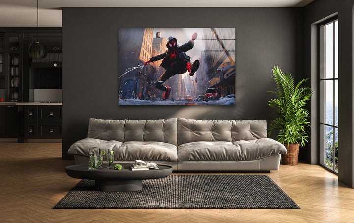 Snowy Miles Morales Glaswandkunst