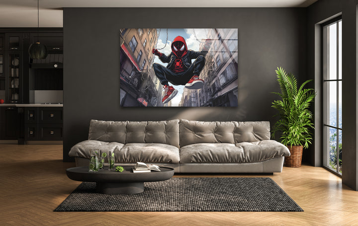 Spider-Man-Wandkunst aus Glas – Urban Adventure