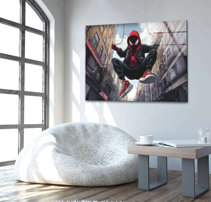 Spider-Man-Wandkunst aus Glas – Urban Adventure
