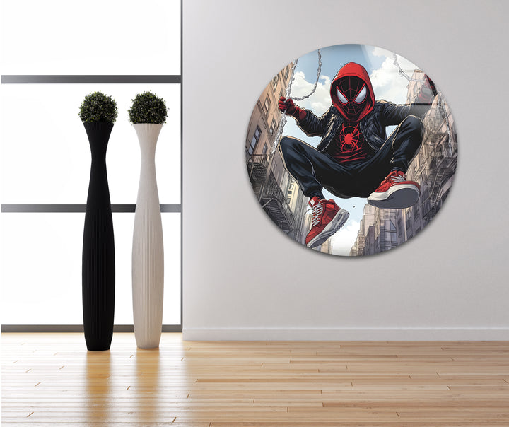 Spider-Man-Wandkunst aus Glas – Urban Adventure
