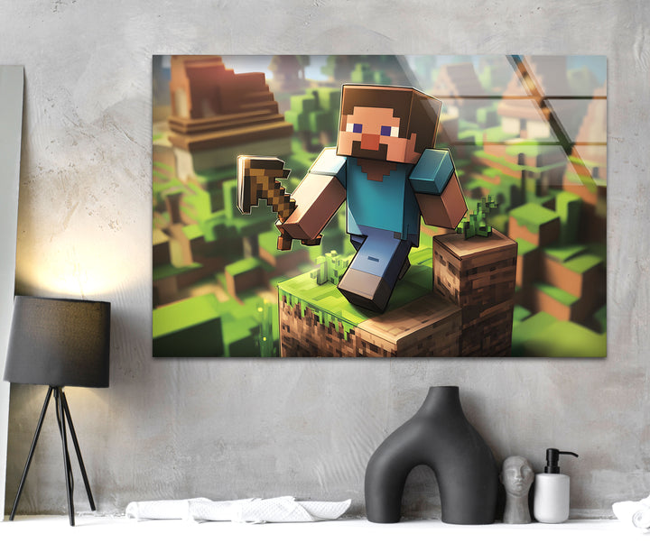 Minecraft Landscape Glass Print – A Beautiful Tribute to the Game
