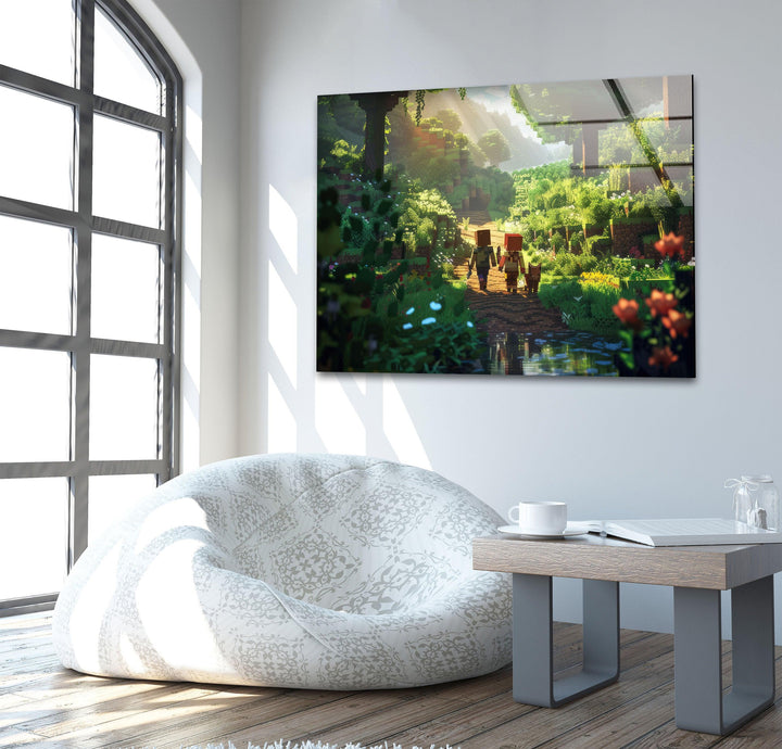 Minecraft Glass Wall Art photo print on glass, prints on glass wall art
