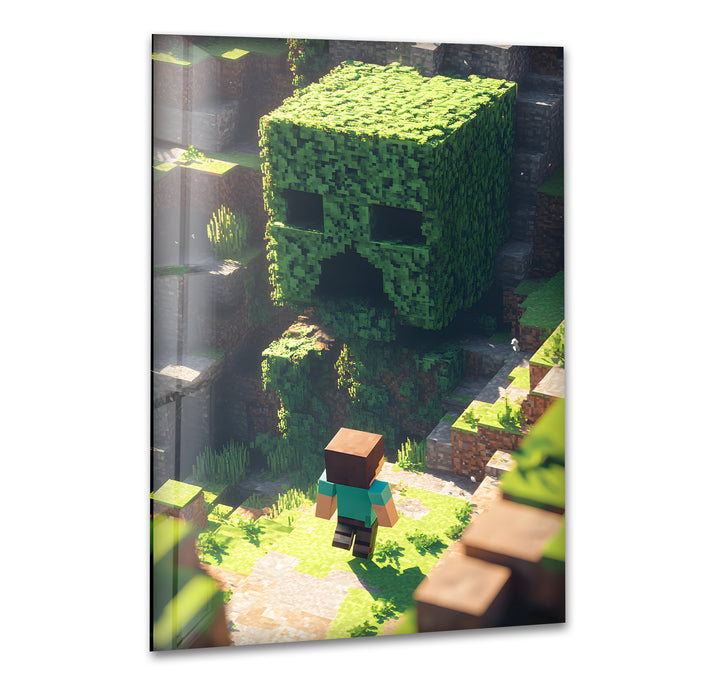 Minecraft Creeper Tree Glass Wall Art