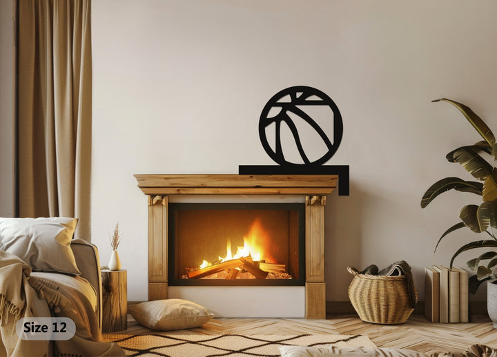 Minimalist basketball wall art for gym or game room