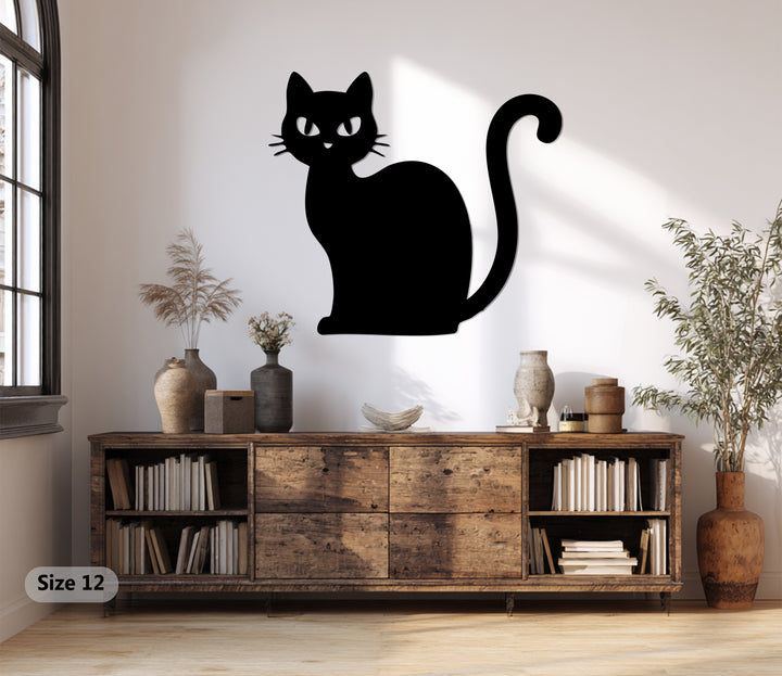 Spooky cat metal wall hanging for Halloween interiors