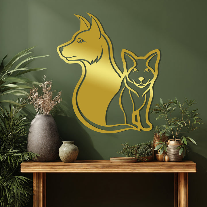 Unique pet metal wall sculpture for cozy home decoration