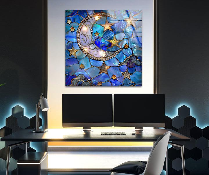 Minimalistic Flat Stained Glass Wall Art glass pictures for Wall, glass prints wall art
