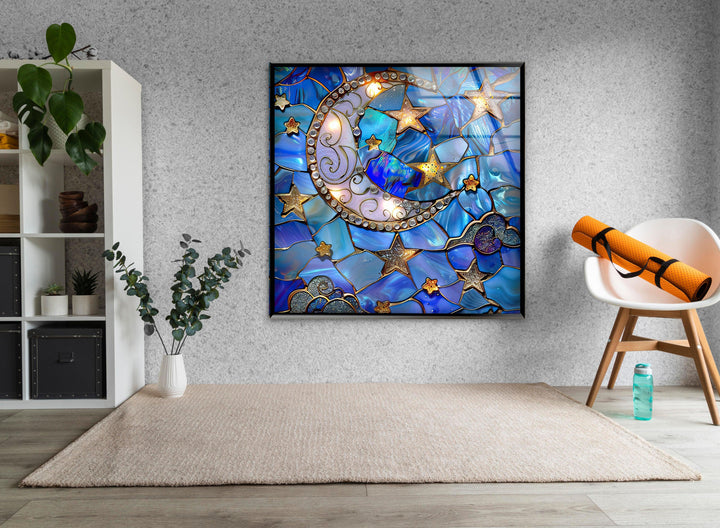 Minimalistic Flat Stained Glass Wall Art glass image printing, glass prints from photos

