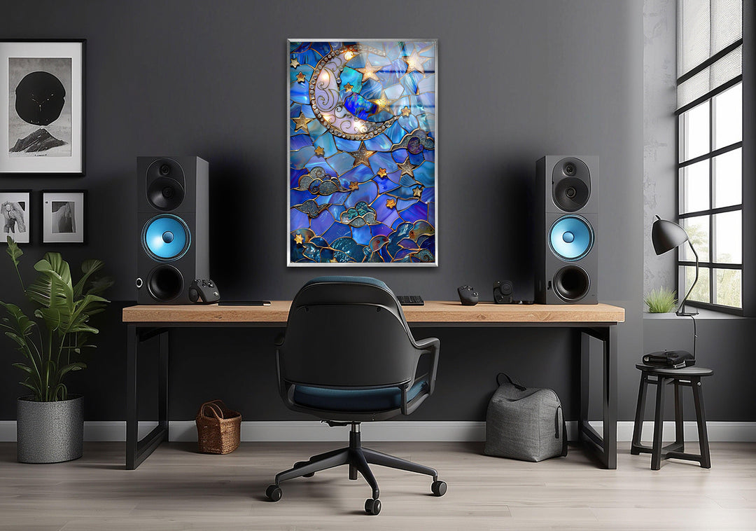 Minimalistic Flat Stained Glass Wall Art custom glass pictures, glass art prints
