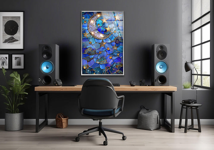 Minimalistic Flat Stained Glass Wall Art custom glass pictures, glass art prints
