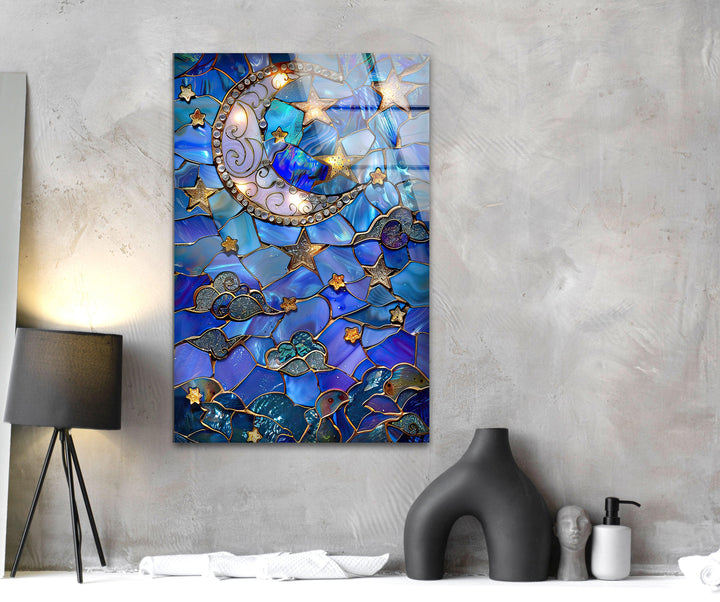 Minimalistic Flat Stained Glass Wall Art large glass photo prints, glass wall photos
