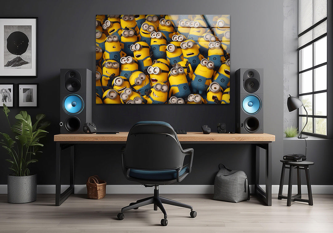 Despicable Me (Minions) Glass Wall Art custom glass pictures, glass art prints
