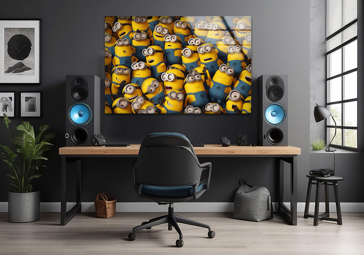 Despicable Me (Minions) Glass Wall Art custom glass pictures, glass art prints
