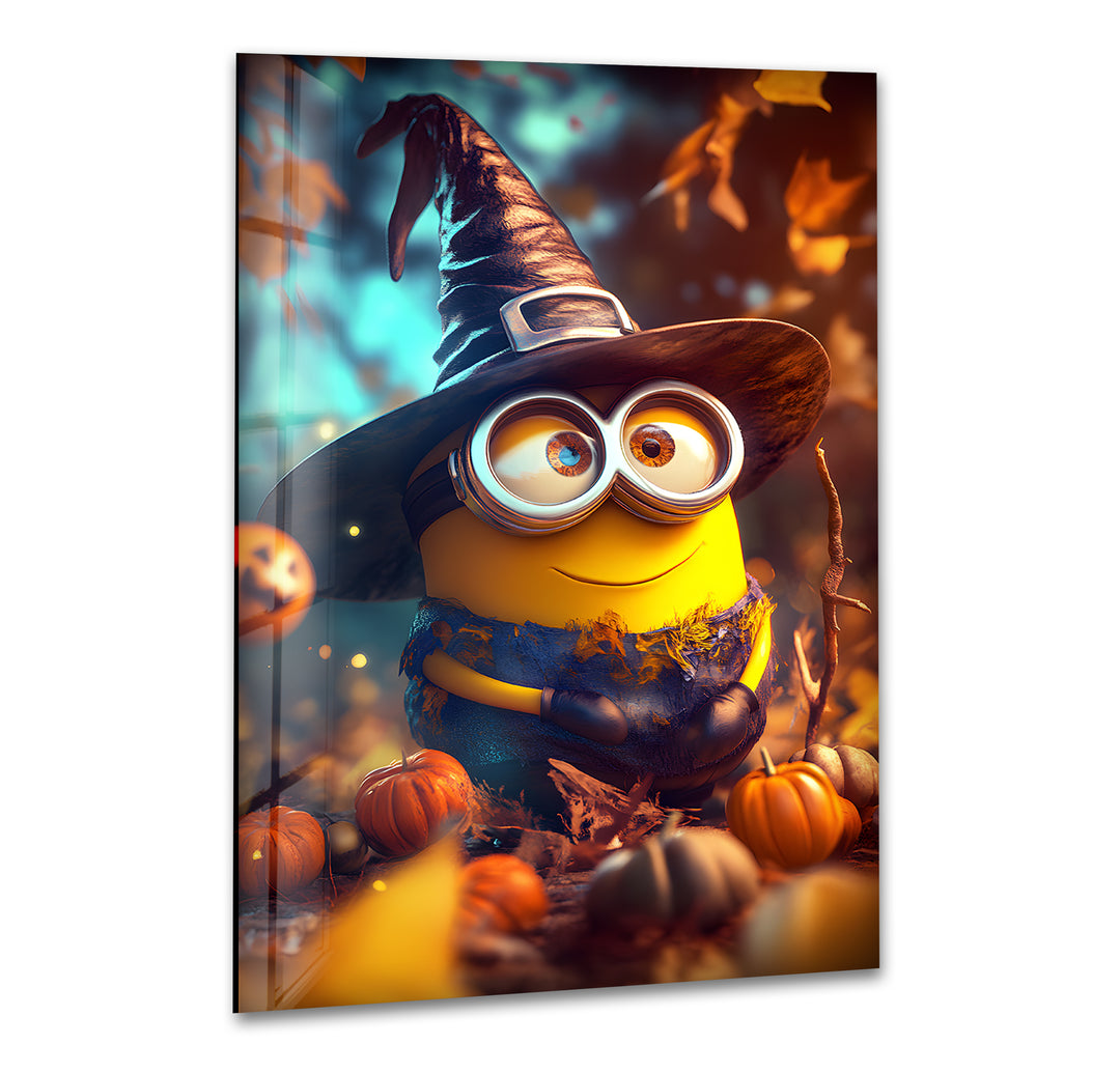 Halloween Day Witch Minion Glass Wall Art  glass image printing, glass prints from photos
