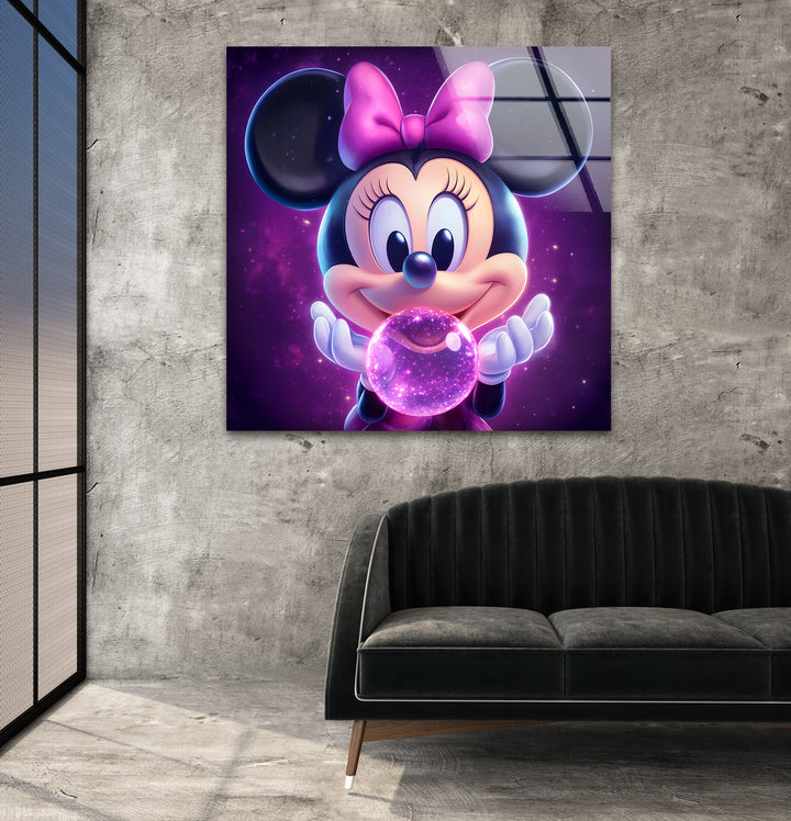 Fairy Minnie Mouse Glass Wall Art stained glass wall art, stained glass wall decor
