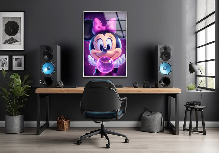Fairy Minnie Mouse Glass Wall Art Glass Printing Wall Art, Print photos on glass
