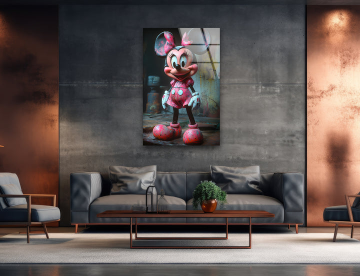 Pink Minnie Mouse Glass Wall Art  glass image printing, glass prints from photos

