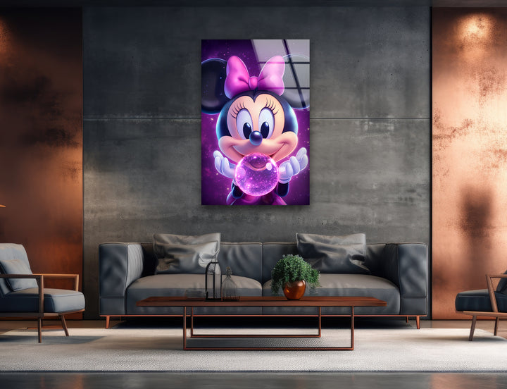 Fairy Minnie Mouse Glass Wall Art  glass photo prints, glass picture prints
