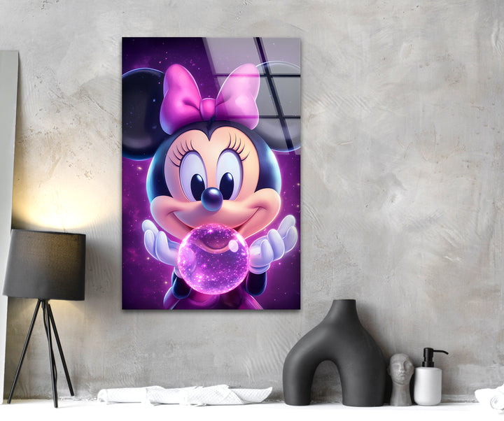Fairy Minnie Mouse Glass Wall Art glass image printing, glass prints from photos
