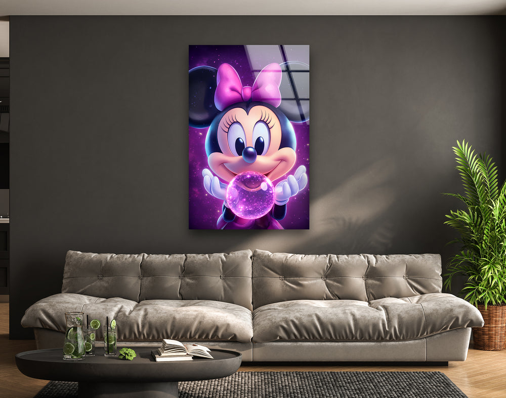 Fairy Minnie Mouse Glass Wall Art glass wall decor, glass wall art decor
