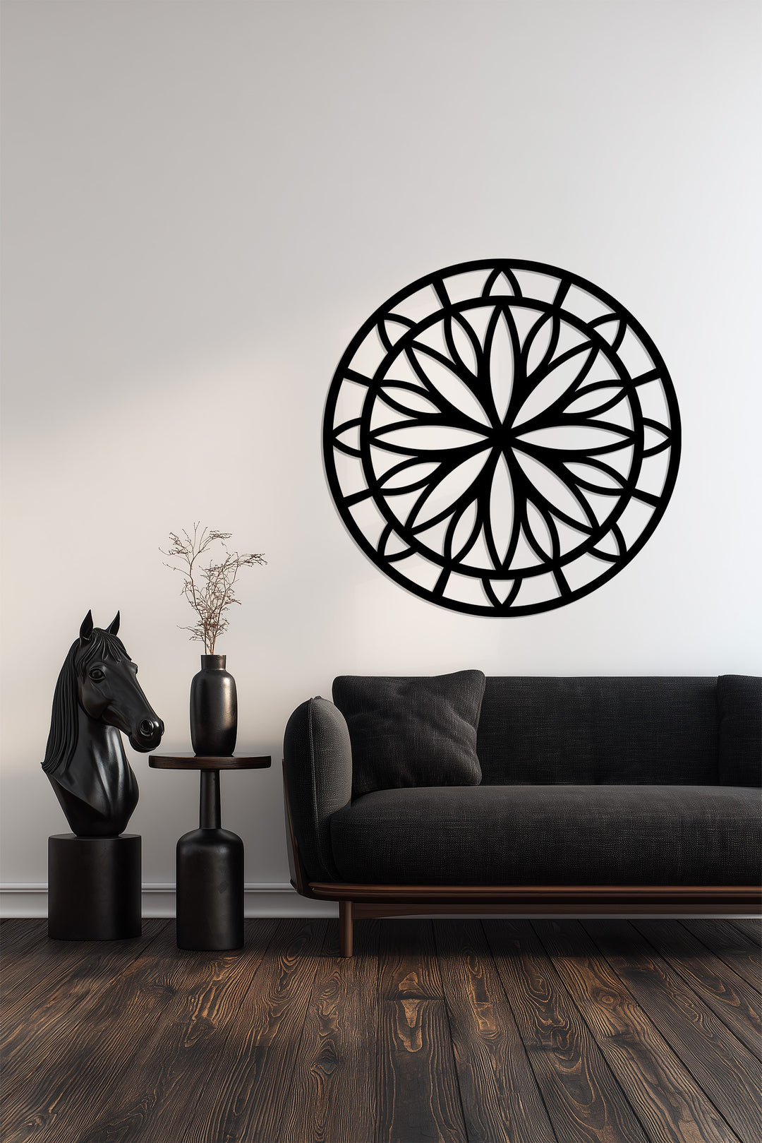 Intricate geometric mandala metal wall art for modern spaces