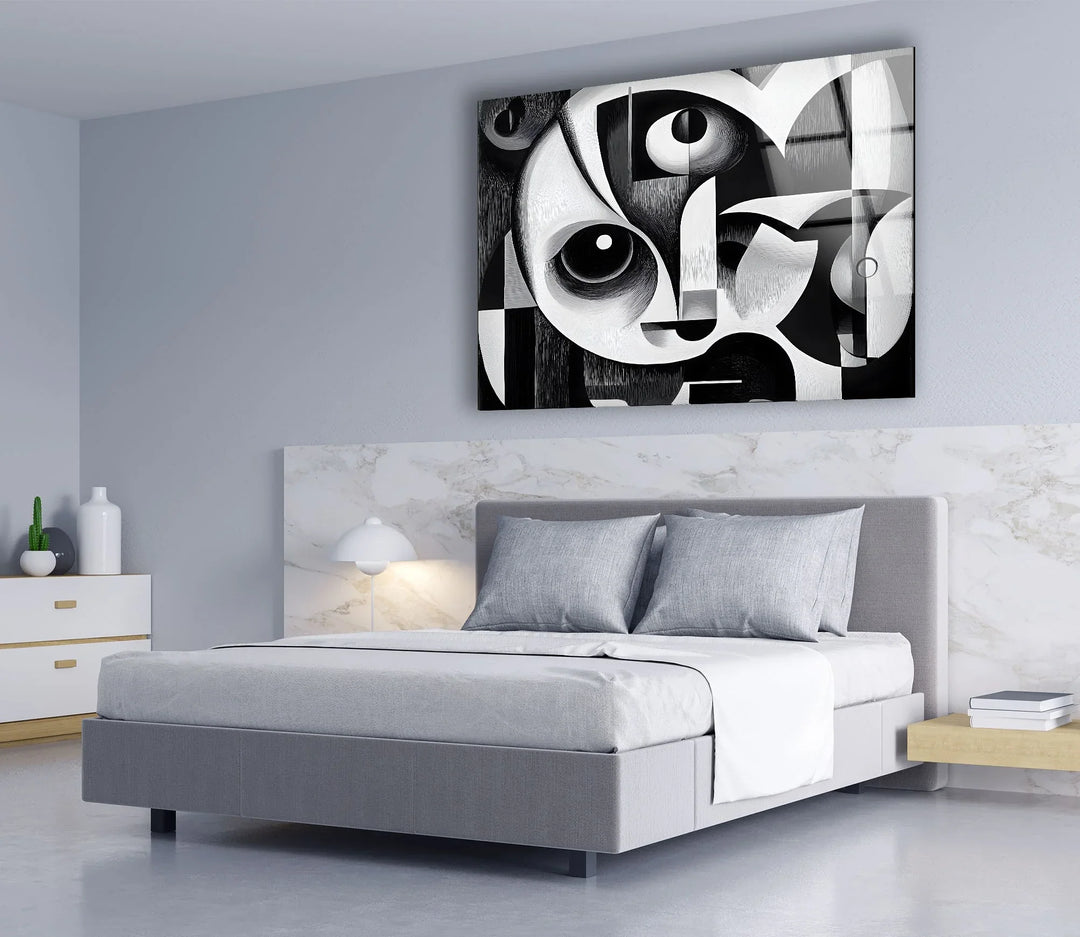 Monochromatic Black Art Glass Wall Art photo print on glass, prints on glass wall art
