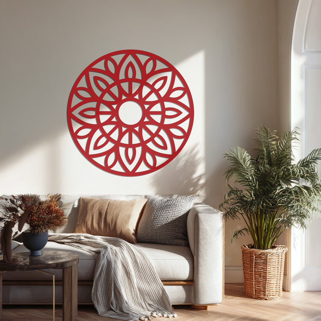 Laser-cut mandala metal wall décor for modern homes