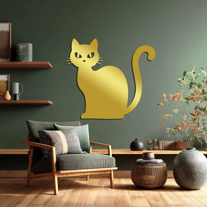 Scary cat metal décor accent for Halloween season