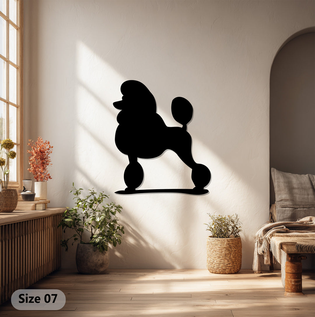 Chic poodle metal wall hanging pet lover gift idea