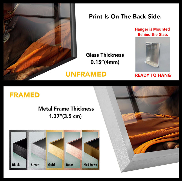 Monkey Dressed in Monks Glass Wall Art