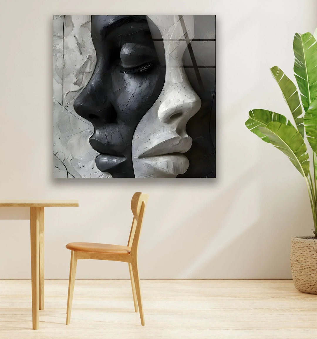 Black and white artistic portrait of overlapping female faces creating a dramatic abstract effect.