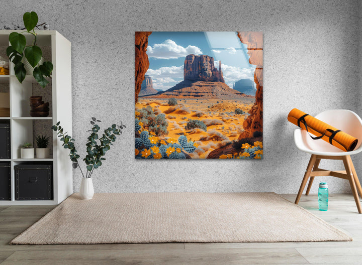 Monument Valley Landscape Glass Wall Art custom glass pictures, glass art prints
