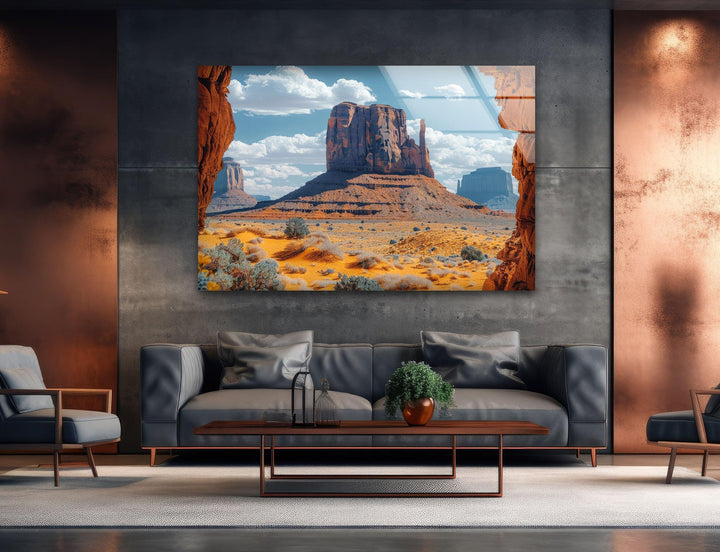 Monument Valley Landscape Glass Wall Art stained glass wall art, stained glass wall decor