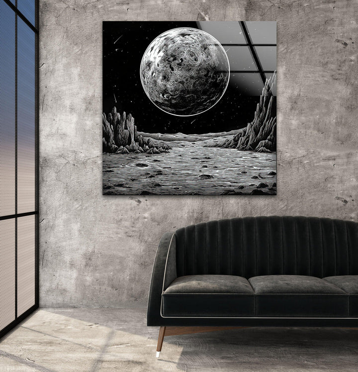Black Moon Glass Wall Art print picture on glass, Tempered Glass Wall Art
