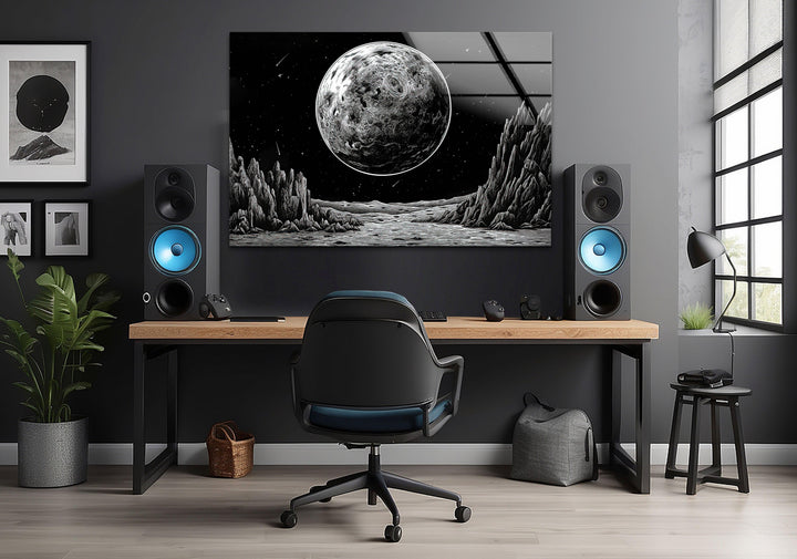 Black Moon Glass Wall Art custom glass pictures, glass art prints
