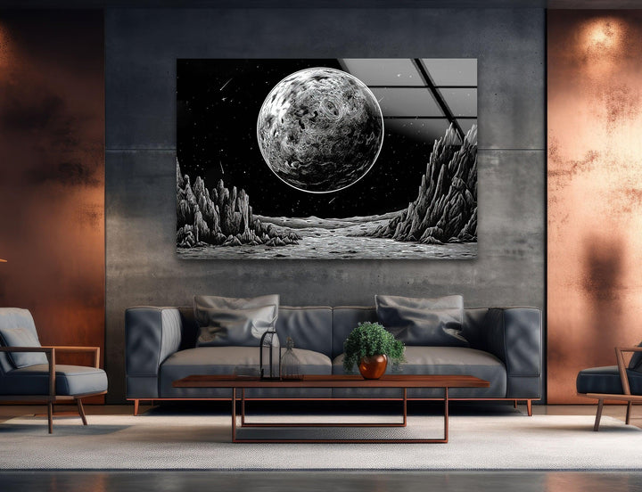 Black Moon Glass Wall Art photo print on glass, prints on glass wall art
