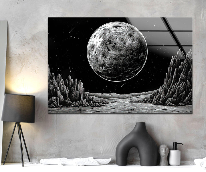 Black Moon Glass Wall Art large glass photo prints, glass wall photos
