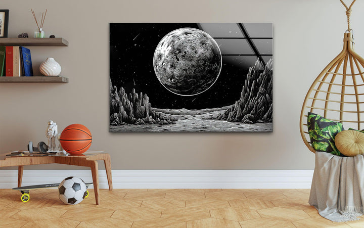 Black Moon Glass Wall Art custom glass photo prints, large glass prints
