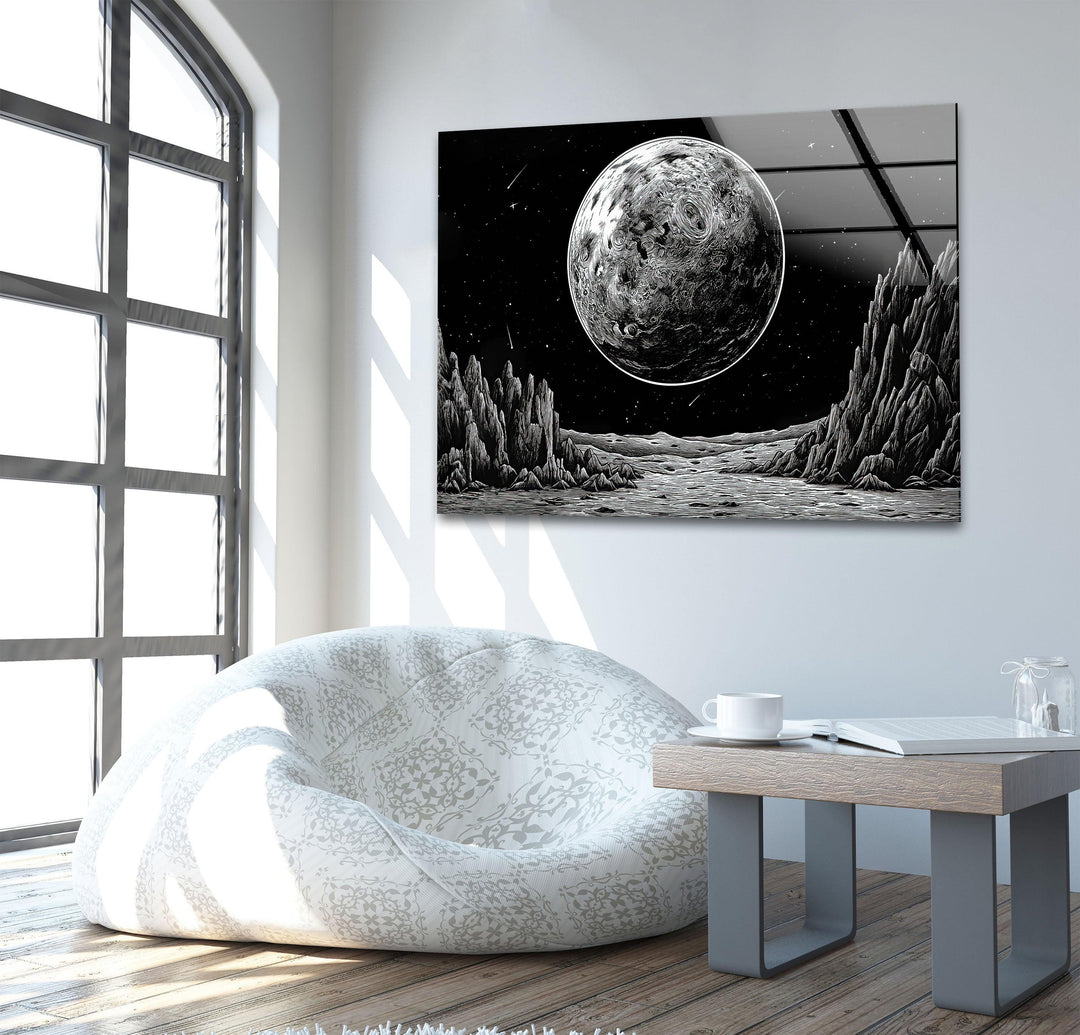 Black Moon Glass Wall Art picture on glass wall art, photos printed on glass