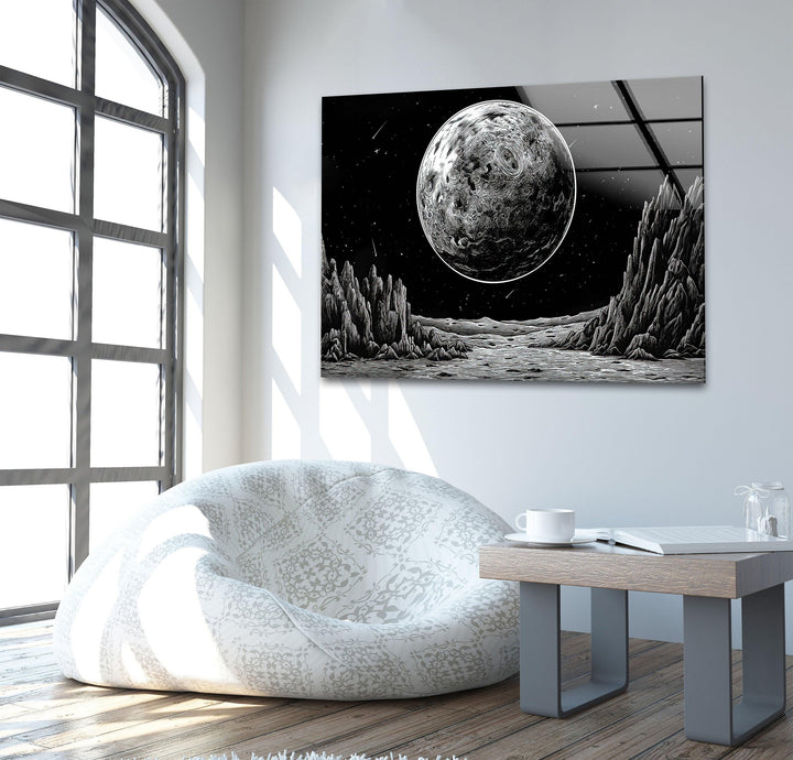 Black Moon Glass Wall Art picture on glass wall art, photos printed on glass