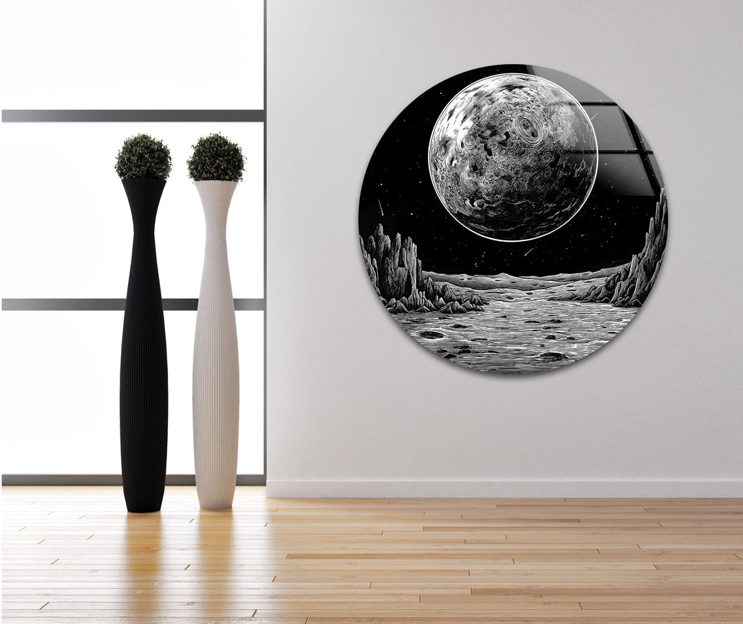 Black Moon Glass Wall Art print on glass, glass printed photos
