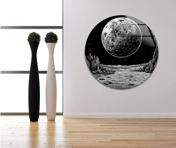 Black Moon Glass Wall Art print on glass, glass printed photos
