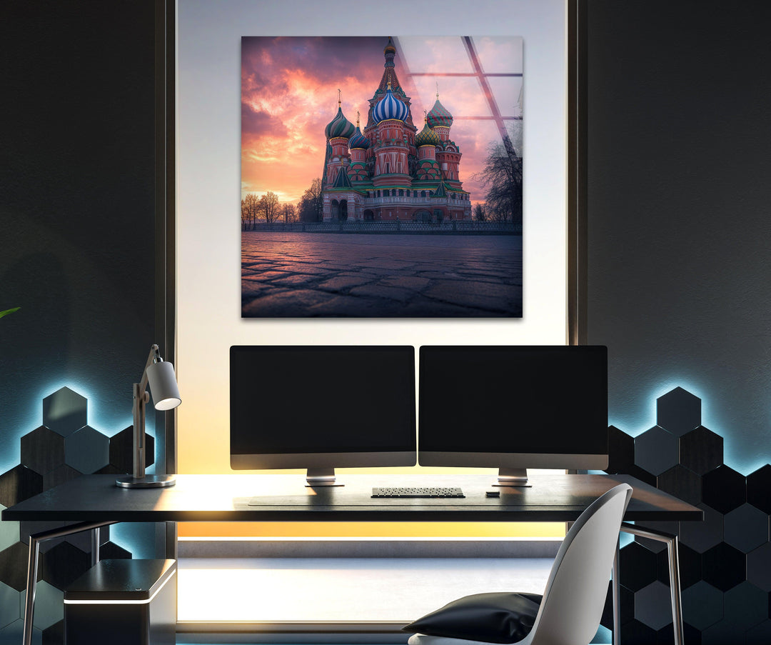 Sunset Moscow Landscape Glass Wall Art glass image printing, glass prints from photos
