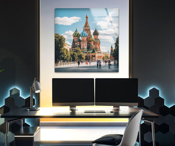 Moscow Saint Basils Glass Wall Art custom glass pictures, glass art prints
