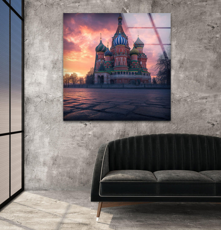 Sunset Moscow Landscape Glass Wall Art Glass Printing Wall Art, Print photos on glass
