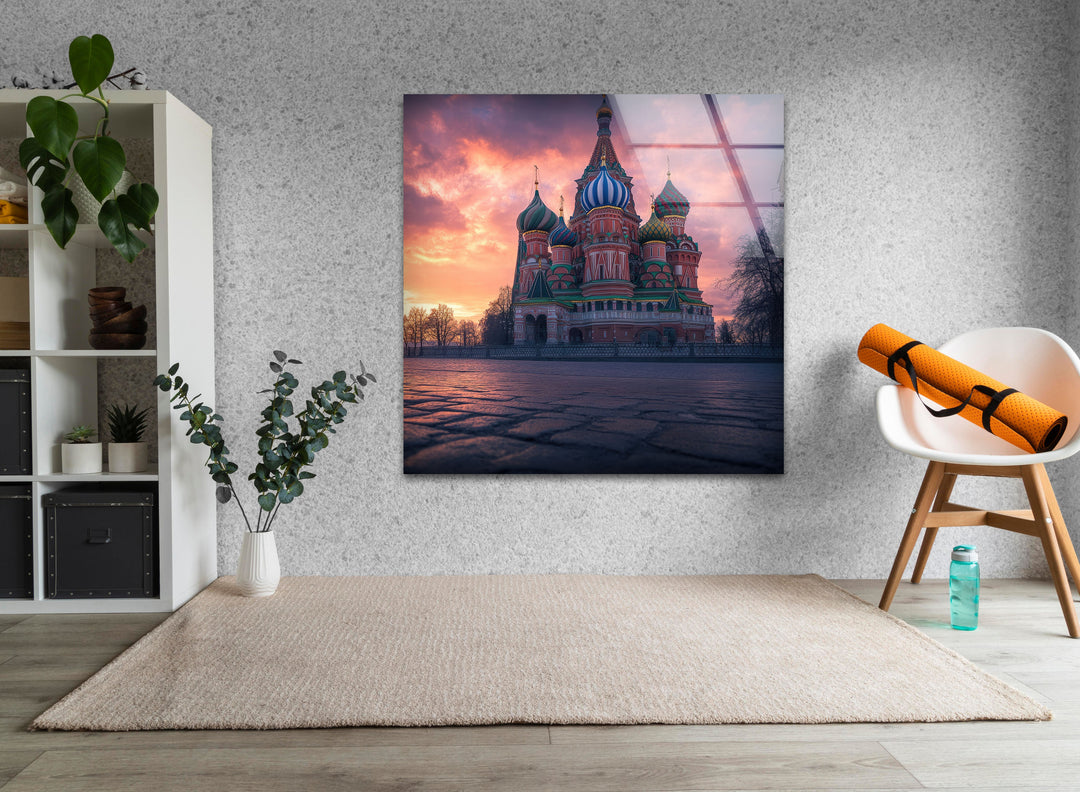 Sunset Moscow Landscape Glass Wall Art glass photo prints, glass picture prints
