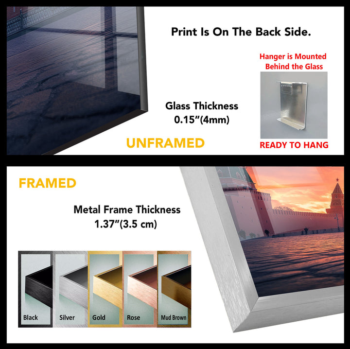 Sunset Moscow Landscape Glass Wall Art