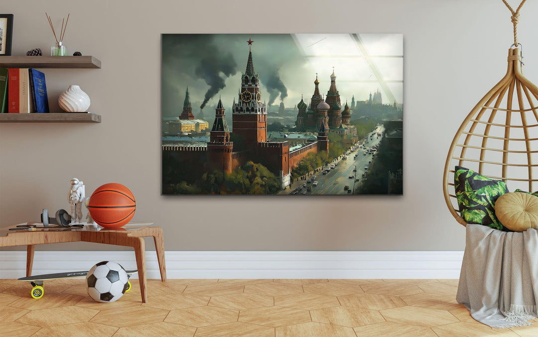 Moscow Foggy Glass Wall Art photo print on glass, prints on glass wall art
