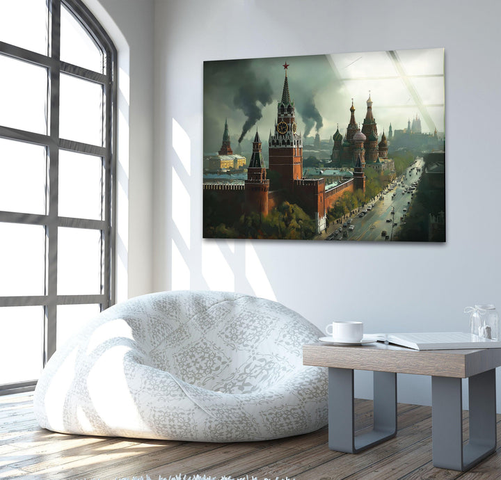 Moscow Foggy Glass Wall Art large glass photo prints, glass wall photos
