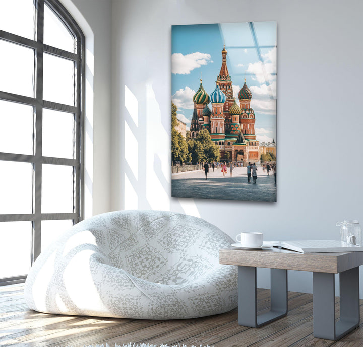 Moscow Saint Basils Glass Wall Art print on glass, glass printed photos
